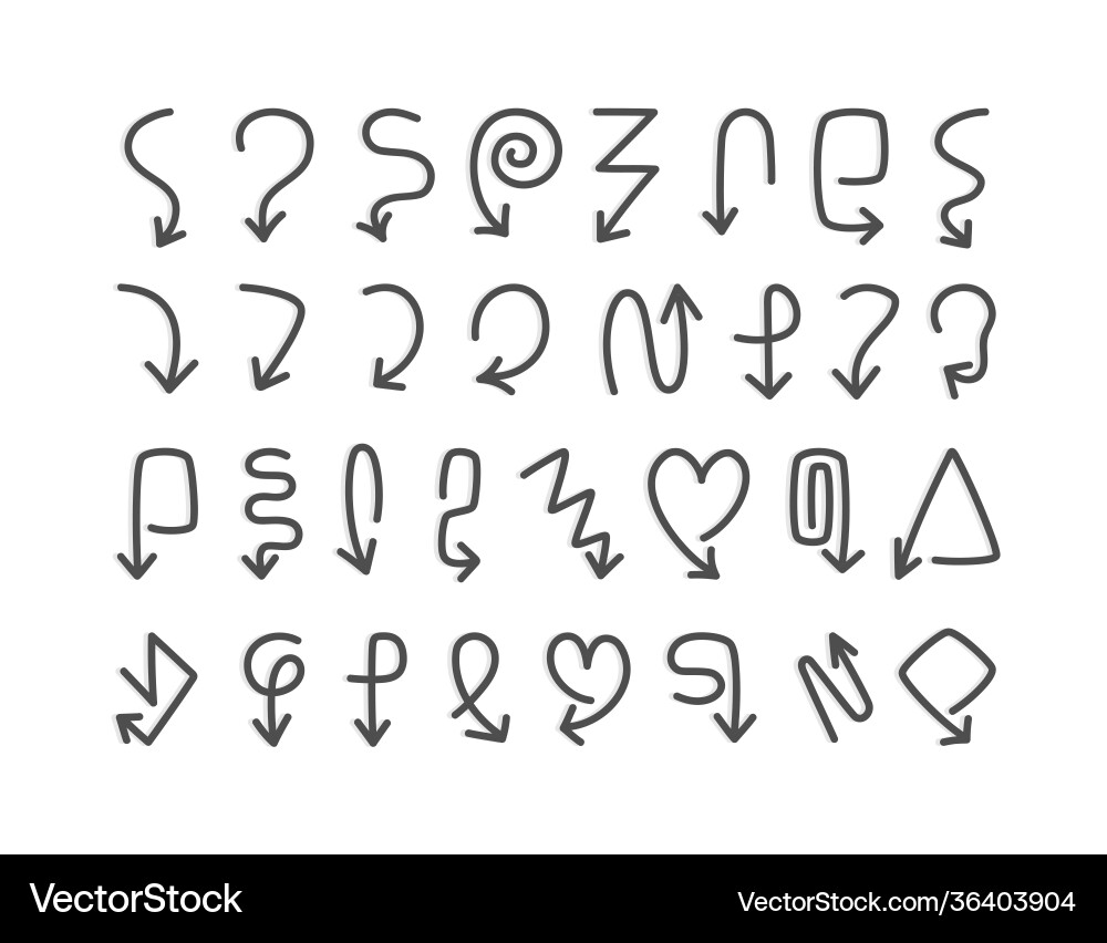 Set arrow with different shape Vector Image