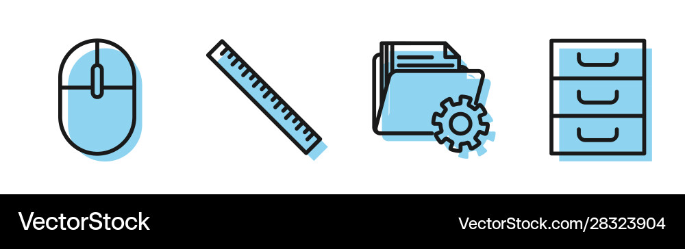 Set line folder settings with gears computer Set line folder settings with gears computer vector image