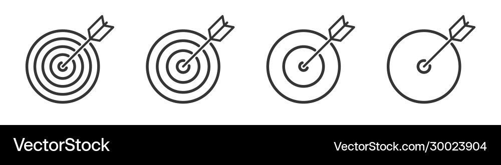 Set linear targets with arrow icons Set linear targets with arrow icons vector image