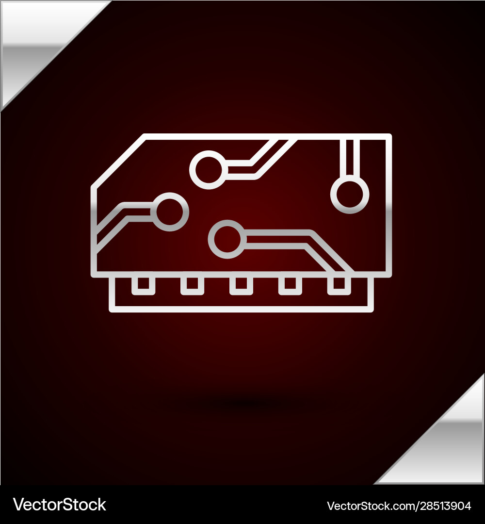 Silver line ram random access memory icon Vector Image