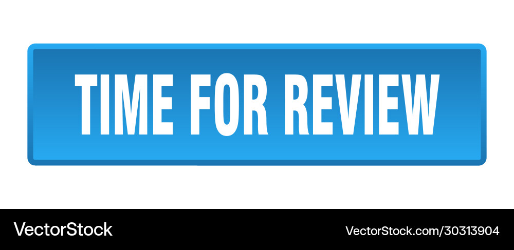Time for review button square vector image