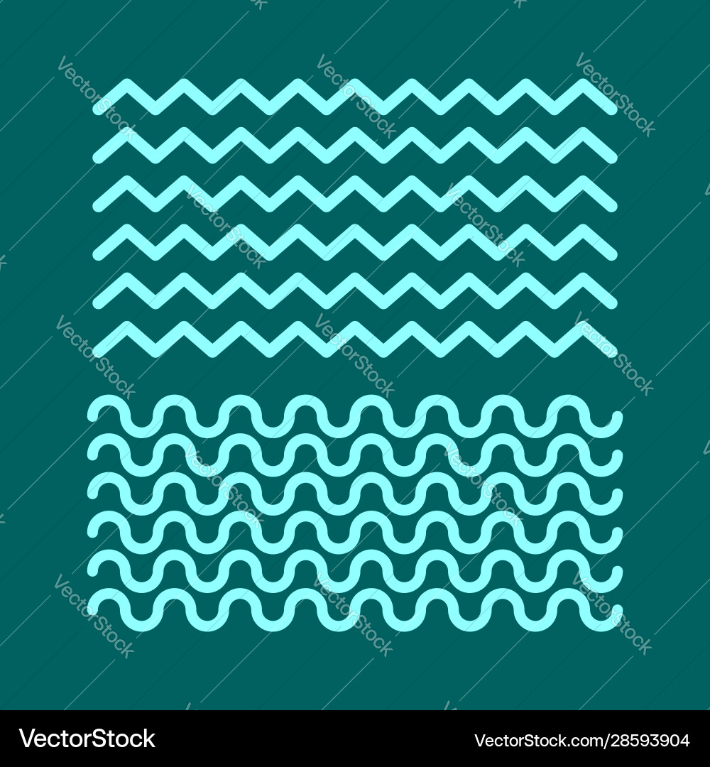 Two shape water element design in line vector image