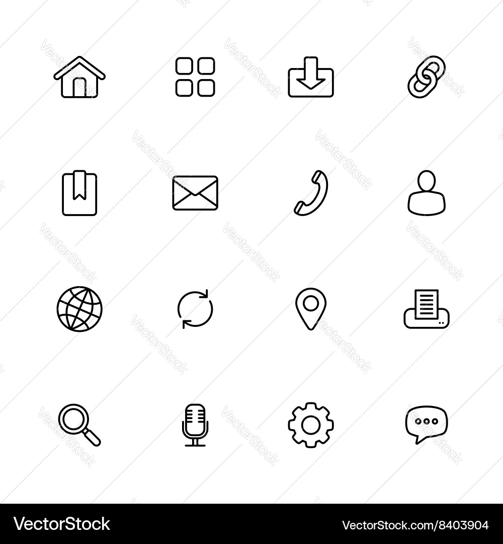 Web Icon Set - Line Style vector image
