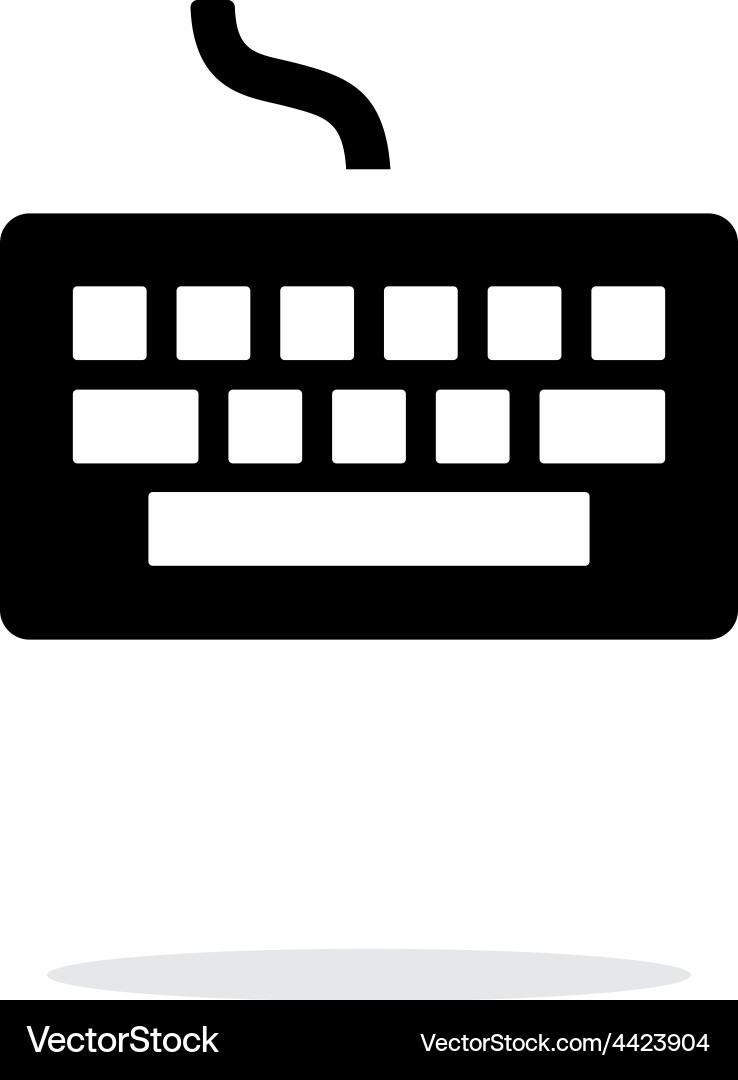 Wired keyboard icon on white background Vector Image