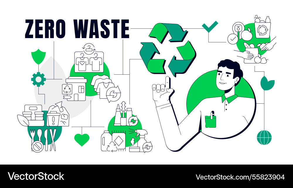 Zero waste concept Royalty Free Vector Image - VectorStock