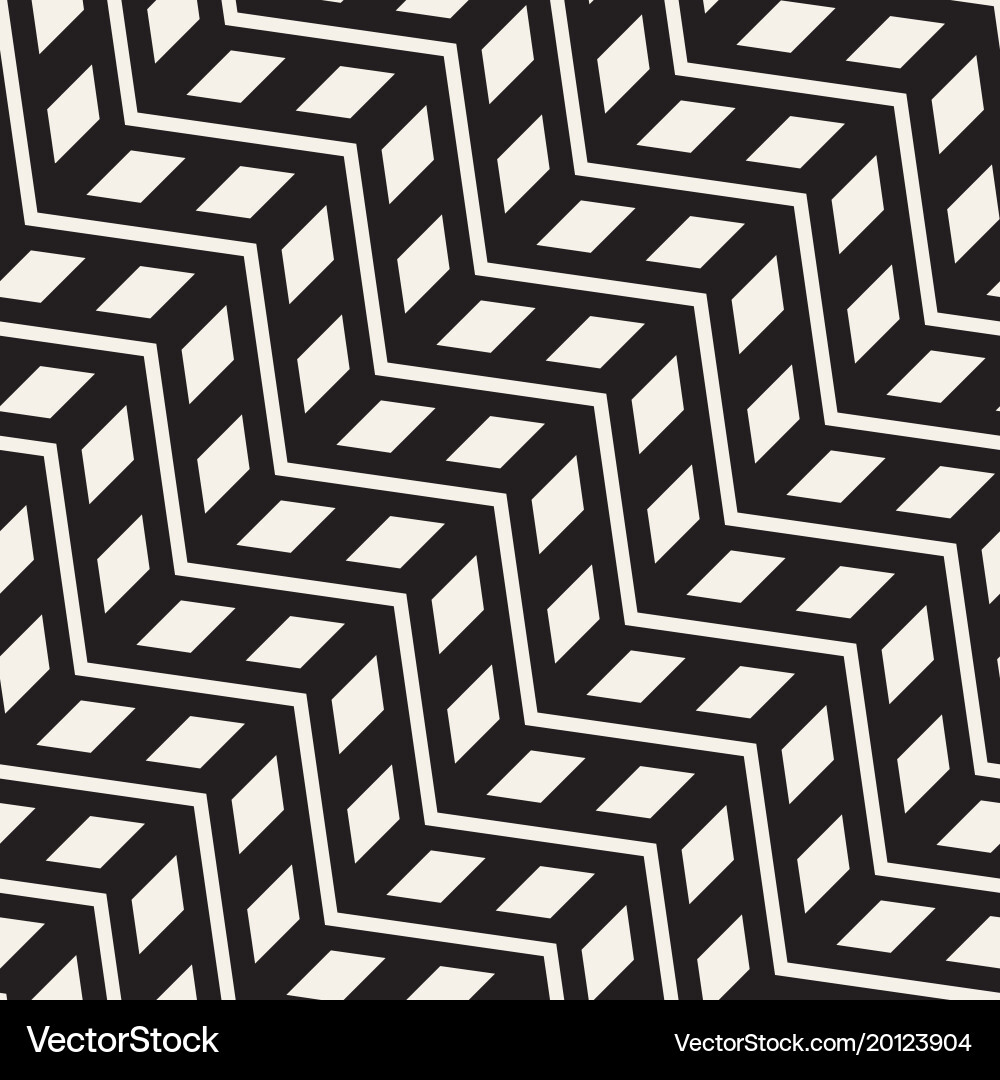 Zigzag Line Pattern - Monochrome Vector Image
