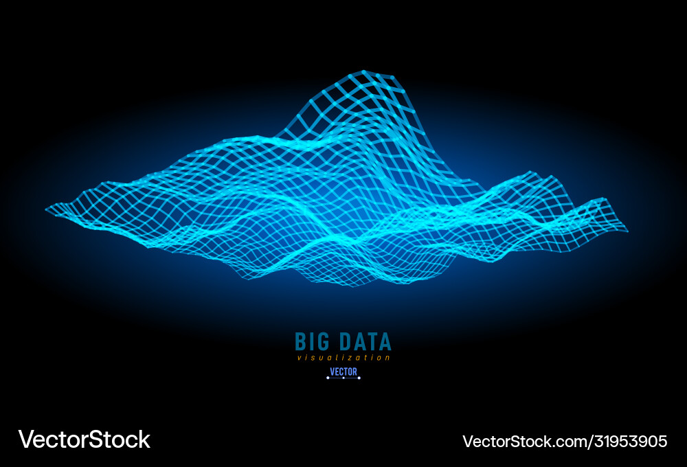Abstract 3d big data visualization tangled Abstract 3d big data visualization tangled vector image