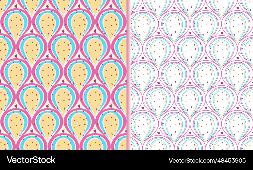 Abstract geometric seamless pattern set of 2 Abstract geometric seamless pattern set of 2 vector image