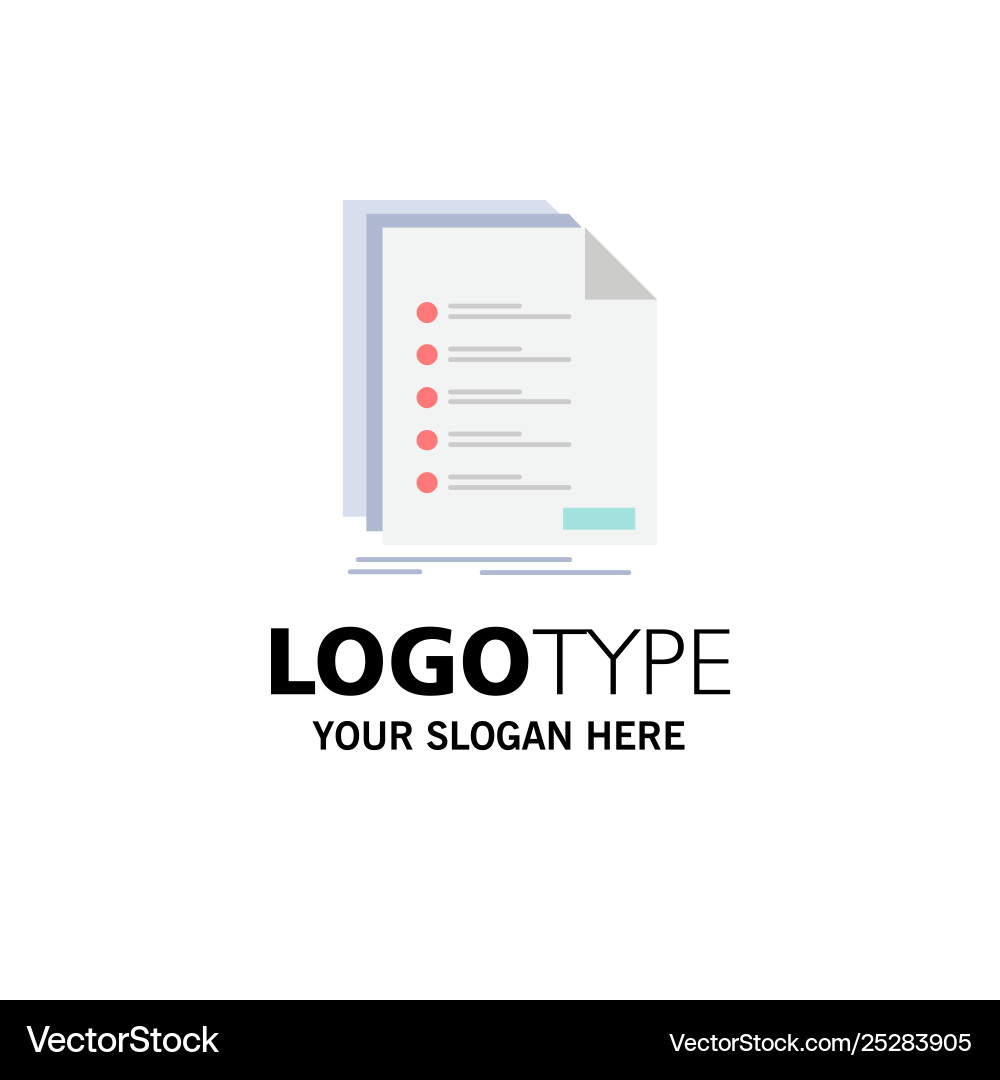 Check filing list listing registration flat color Vector Image