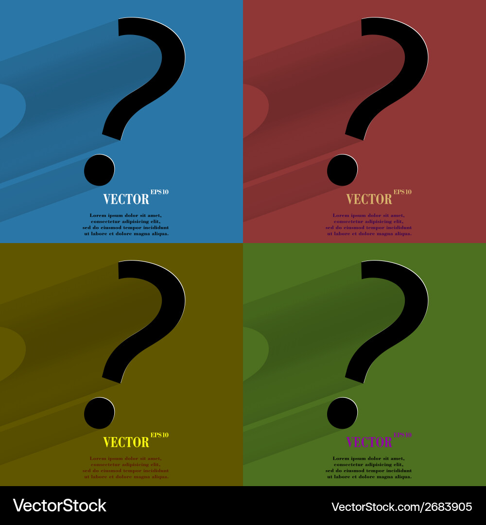 Color set question mark flat modern web button Vector Image