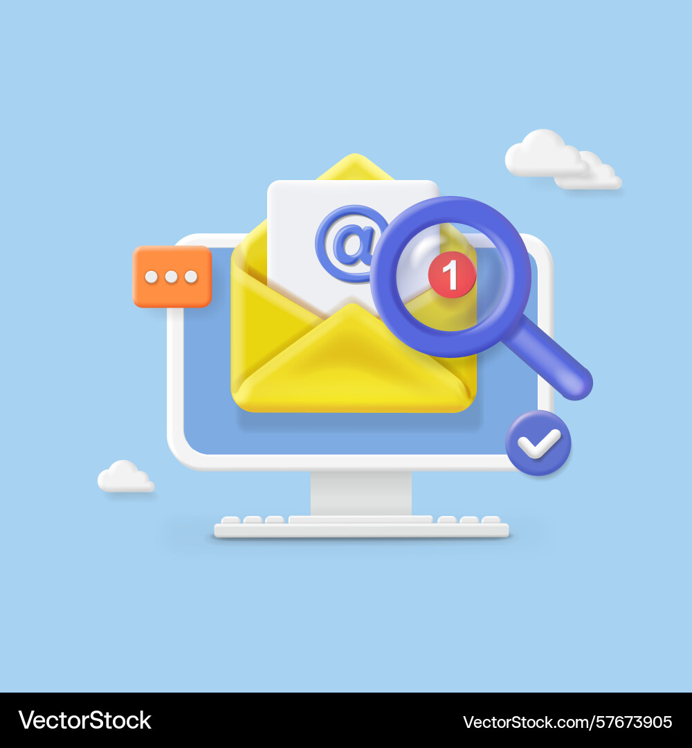 Computer screen with envelope and read email Computer screen with envelope and read email vector image