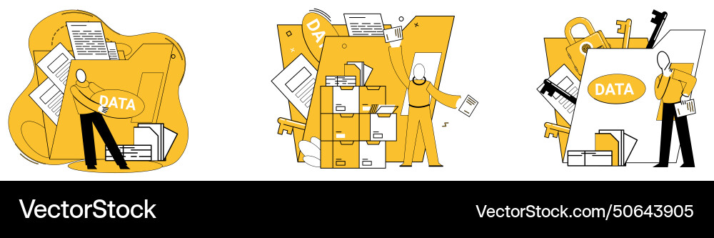 Data storage technology evolves shaping Data storage technology evolves shaping Vector Image