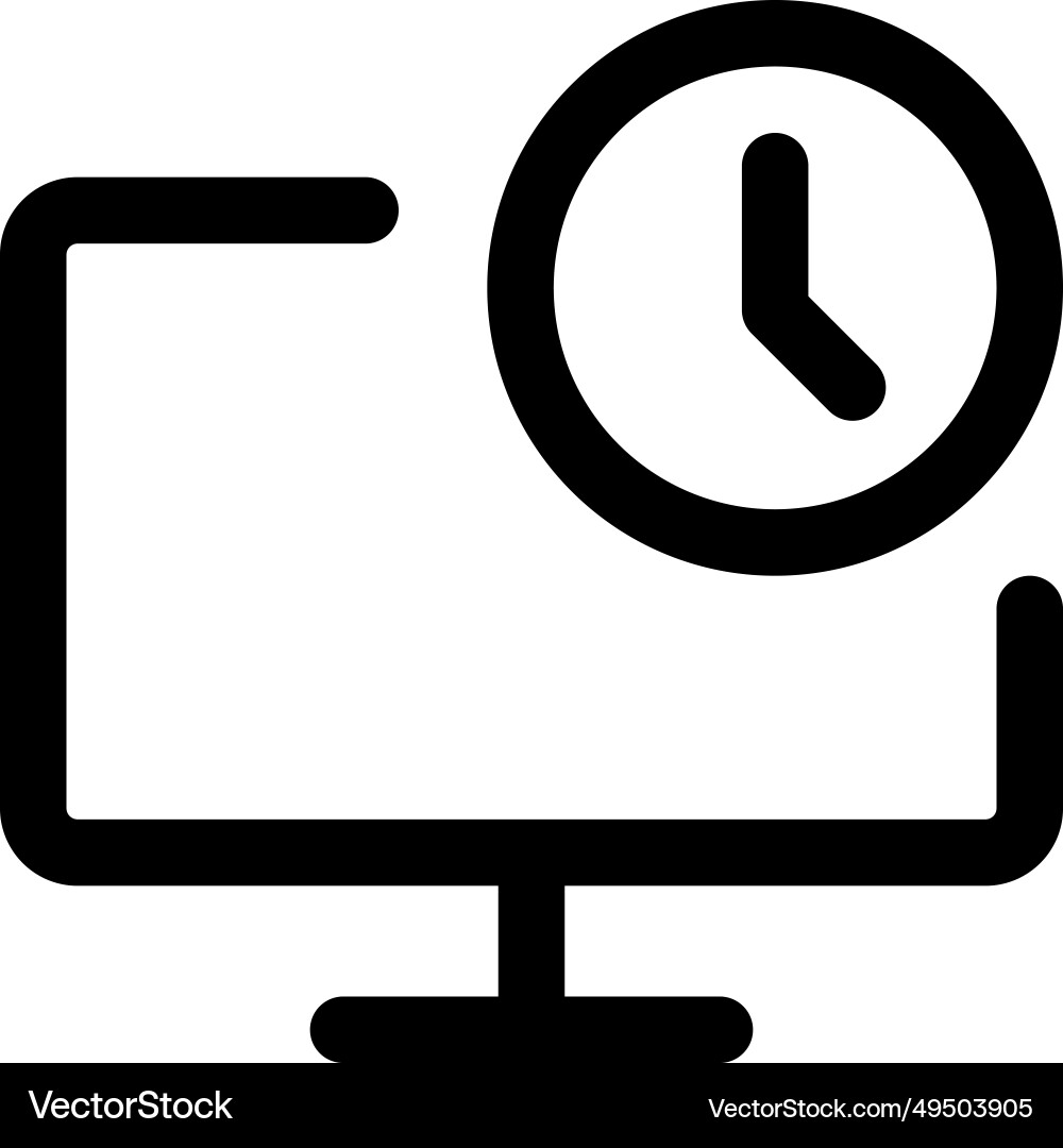 Displaying the current time and date information vector image