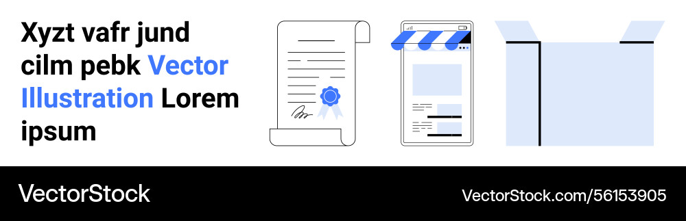 Document signing online storefront and open Vector Image