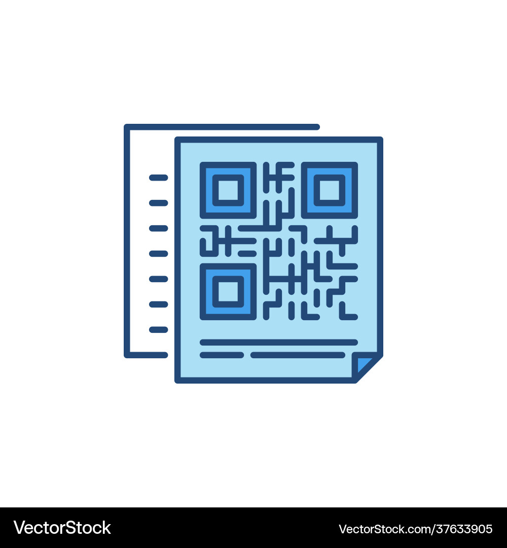 Document with qr code concept colored icon vector image