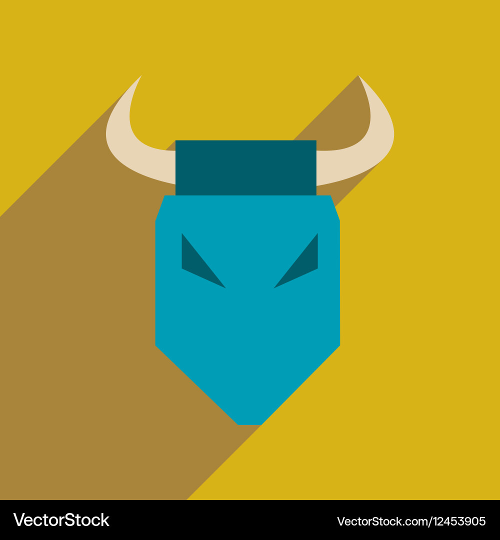 Flat web icon with long shadow bull vector image