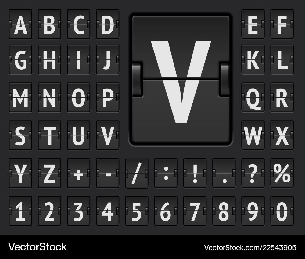 Flight Scoreboard Terminal Display vector image
