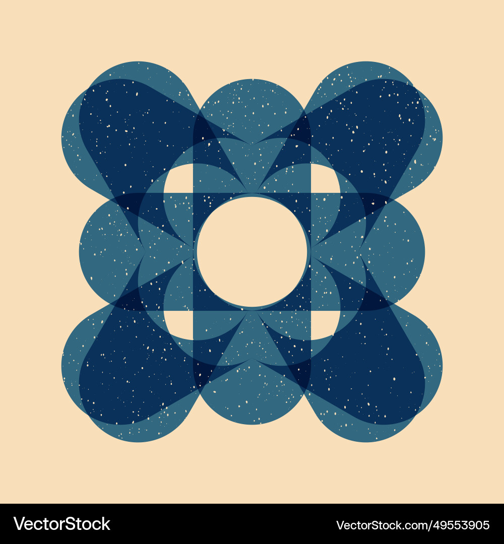 Geometric object with riso print effect Geometric object with riso print effect vector image