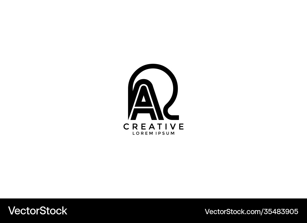 Initial ra connected style shape logotype Vector Image