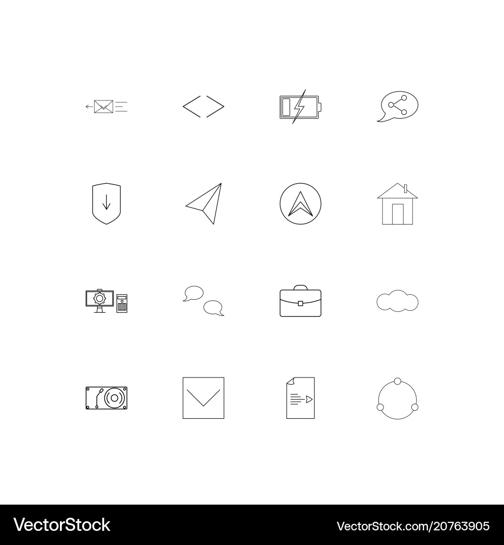 Internet of things linear thin icons set outlined vector image