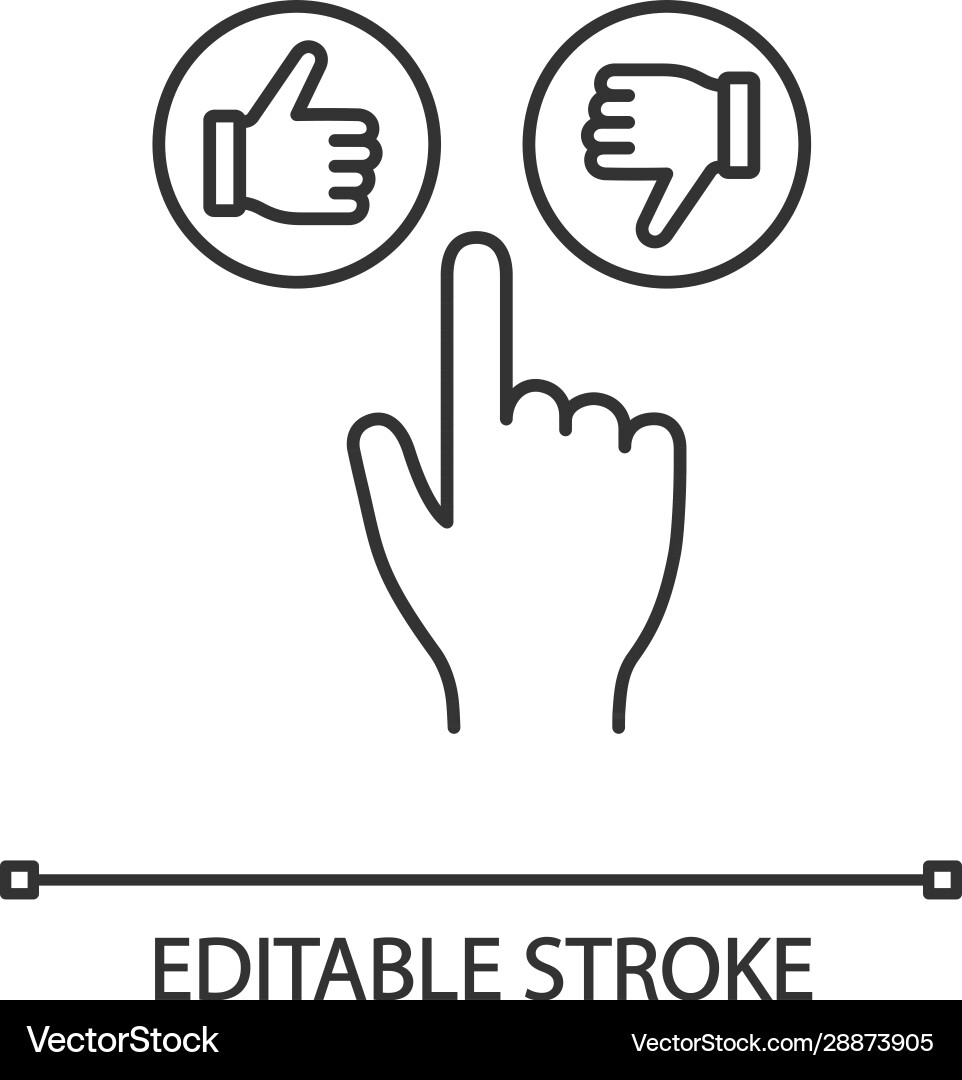 Like and dislike buttons click linear icon Like and dislike buttons click linear icon vector image