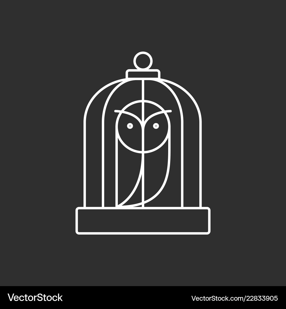 Magic Owl Cage Icon vector image