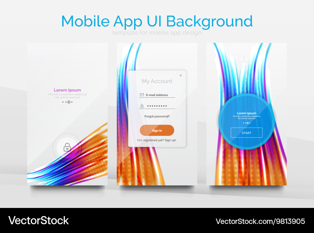 Mobile application interface background design vector image