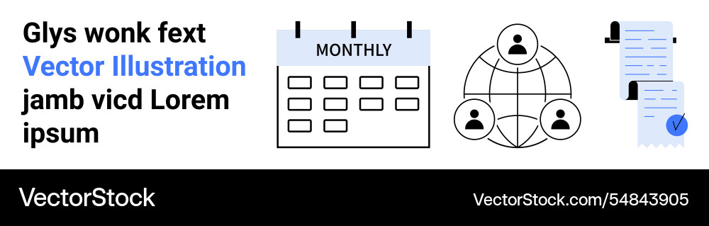 Monthly calendar team network and task checklist Monthly calendar team network and task checklist vector image