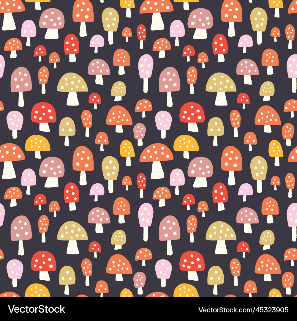 Mushroom background pattern fall seamless Mushroom background pattern fall seamless vector image