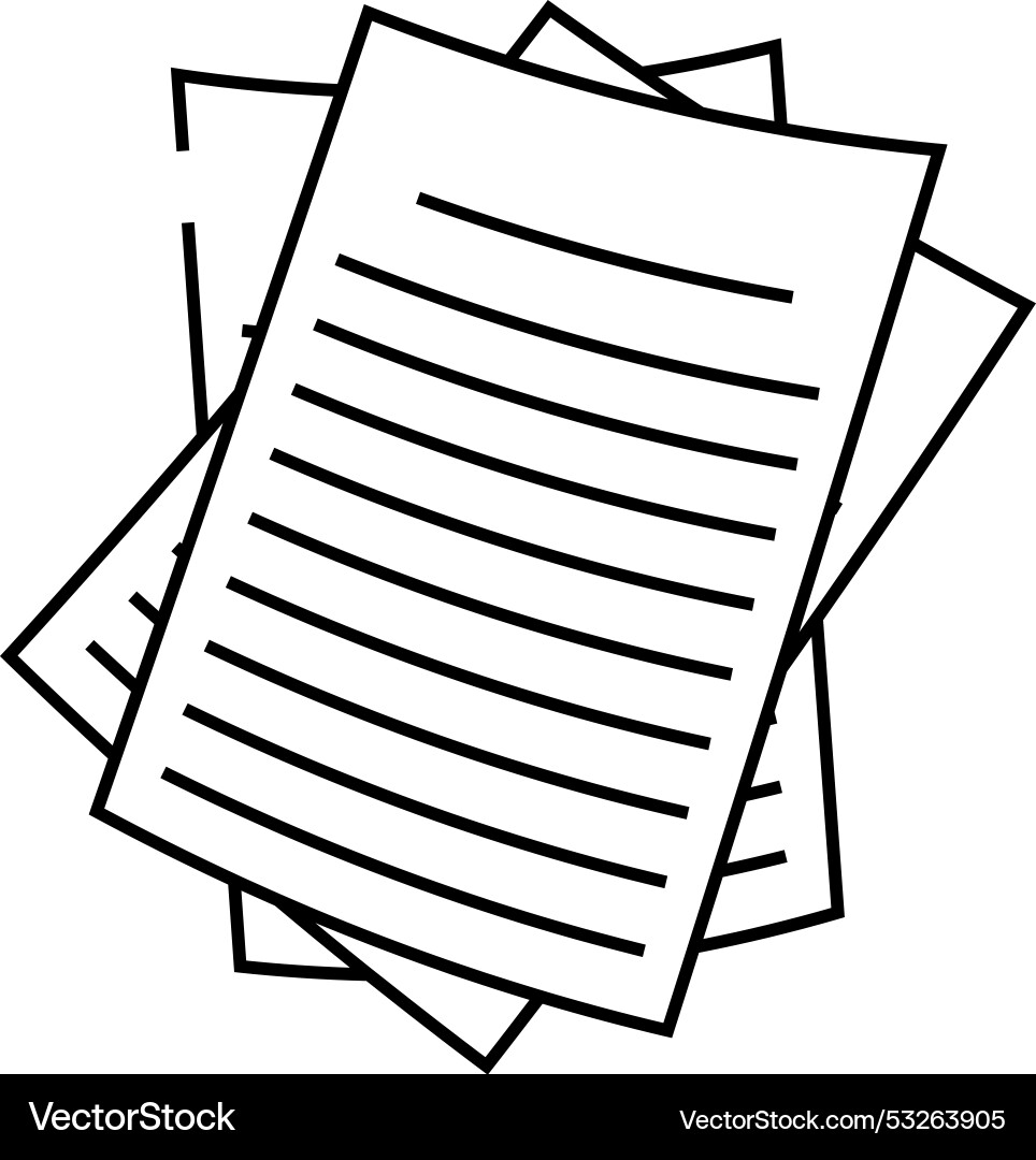 Pages stacked list line icon Pages stacked list line icon vector image