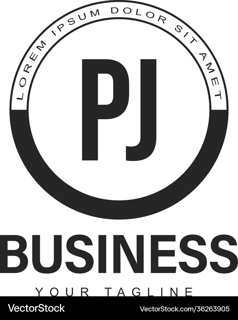Pj initial a logo design with abstract style Pj initial a logo design with abstract style vector image