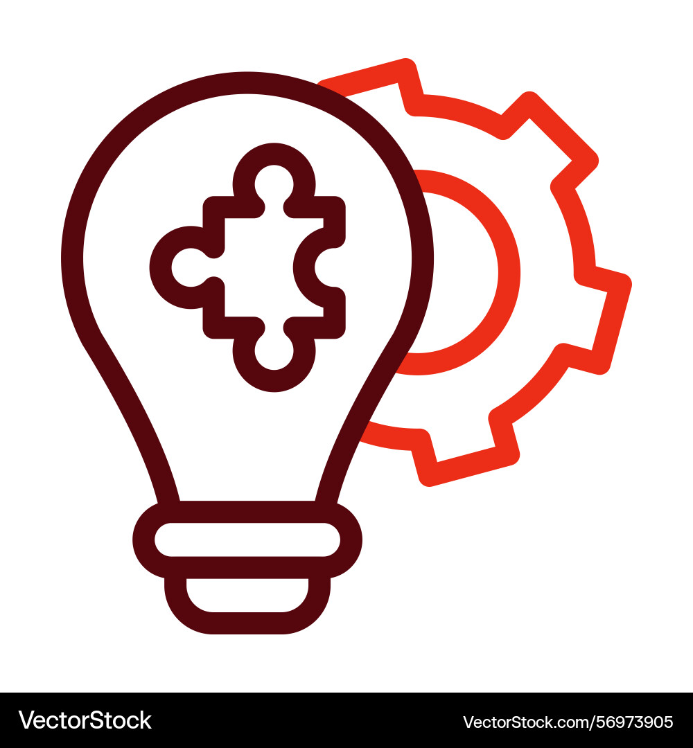 Problem solving thick line two color icons Vector Image