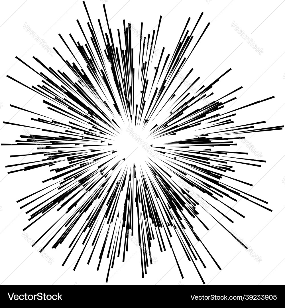 Radial radiating dynamic rays beams lines vector image