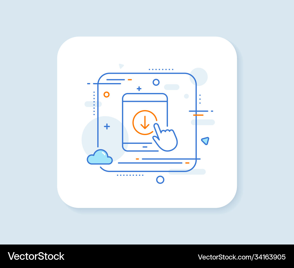 Scroll down tablet pc line icon scrolling screen Scroll down tablet pc line icon scrolling screen Vector Image