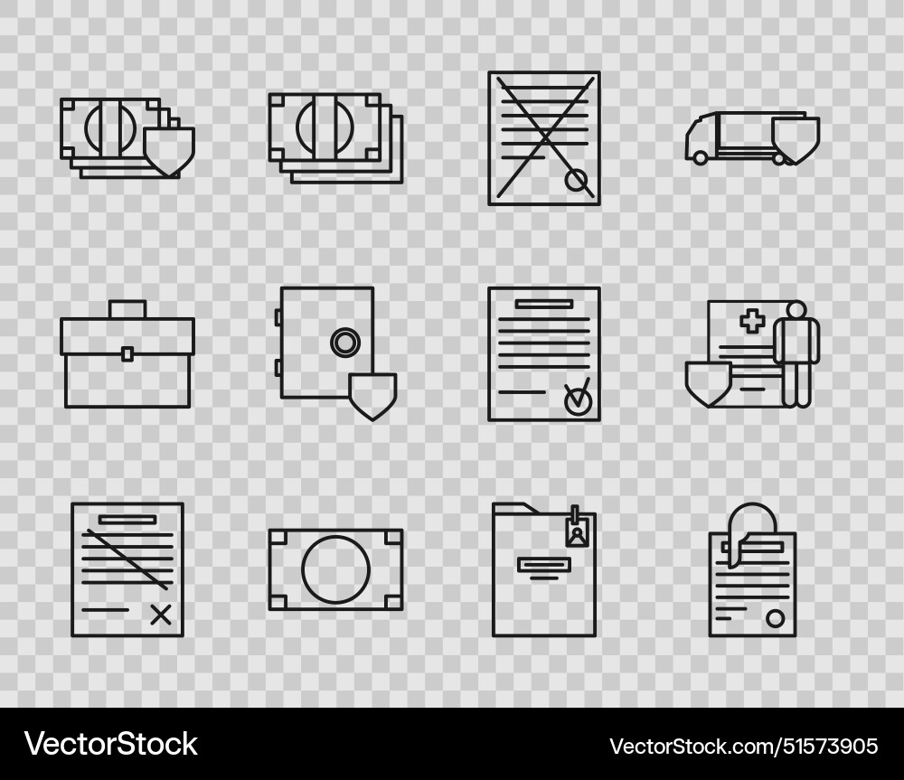 Set line delete file document and paper clip Set line delete file document and paper clip vector image
