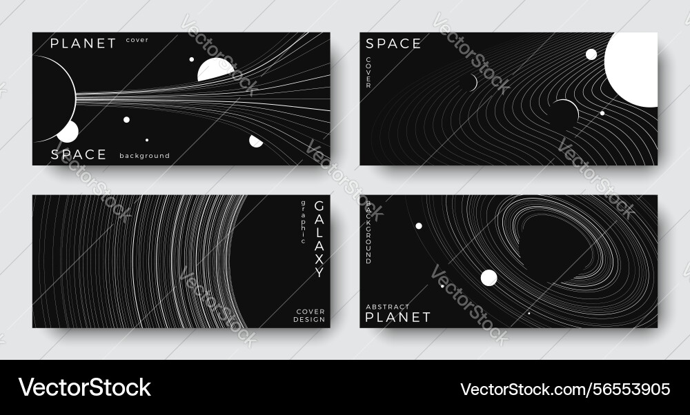 Set of abstract space horizontal backgrounds Set of abstract space horizontal backgrounds vector image