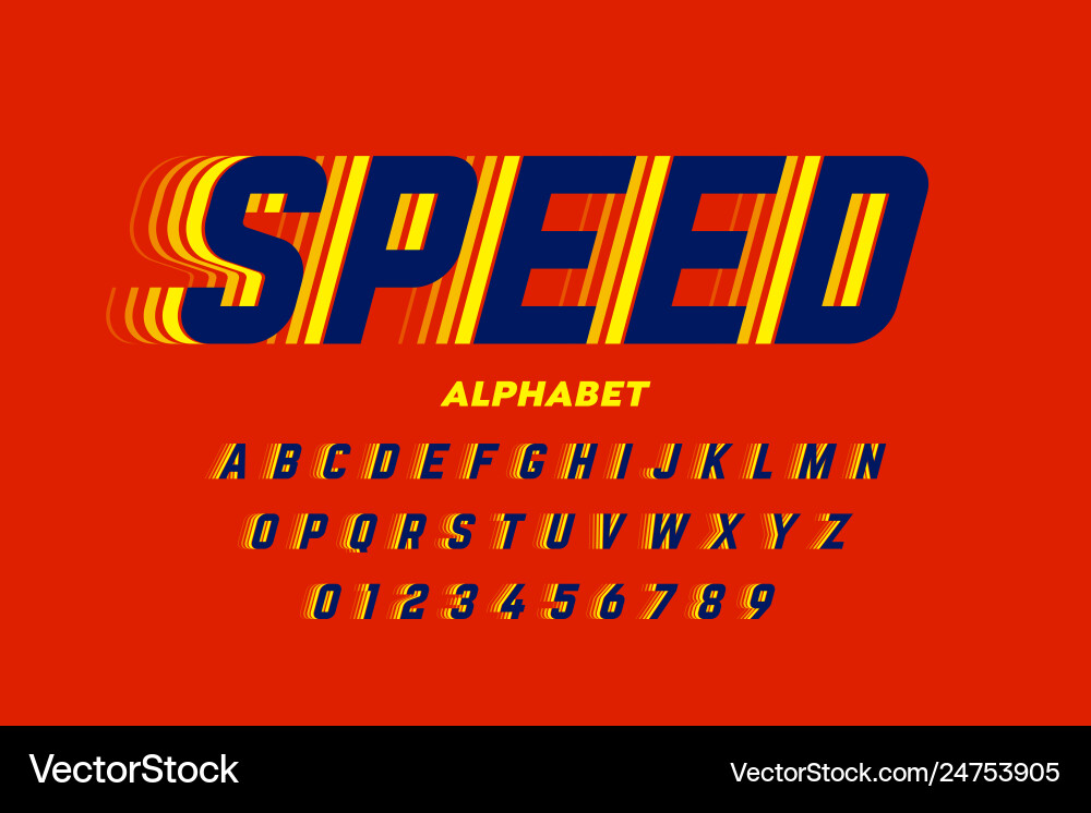 Speed Font - Dynamic Typography vector image