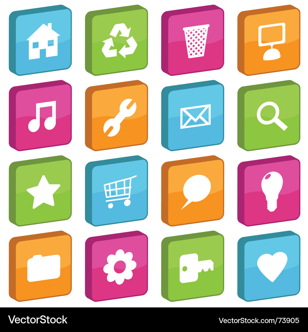 Tile icons Vector Image