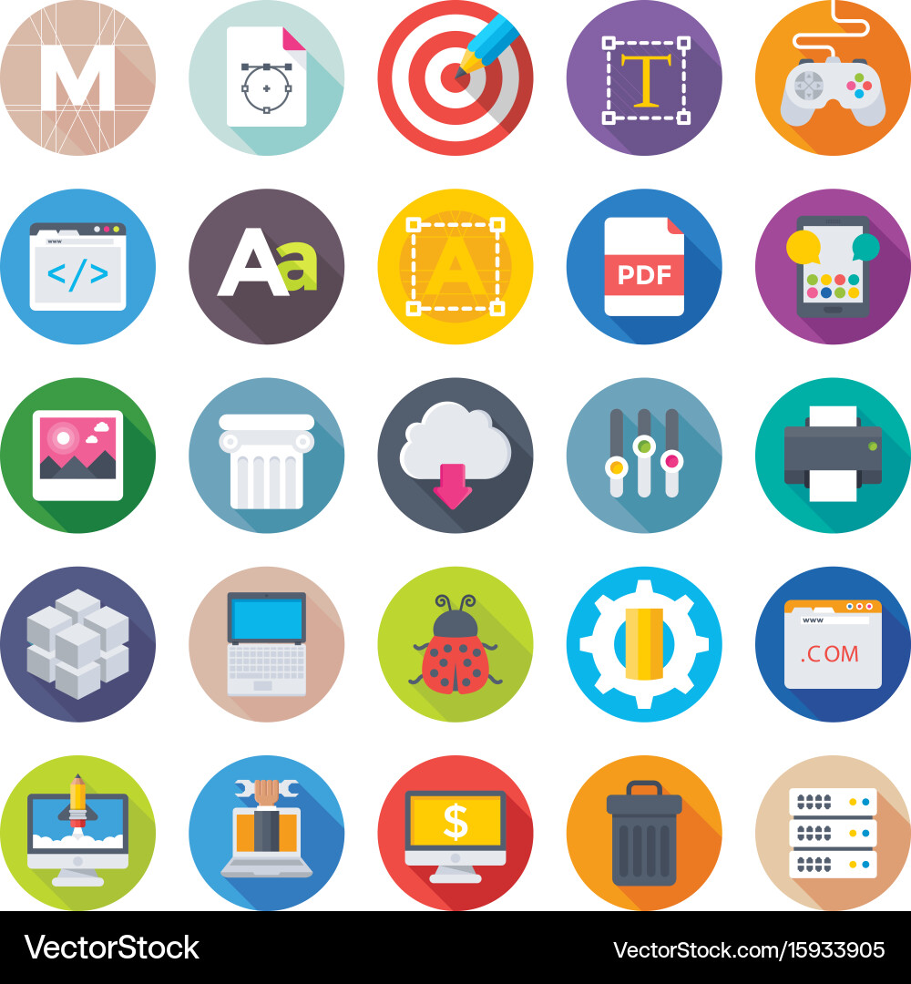 Web Development Icons Pack vector image