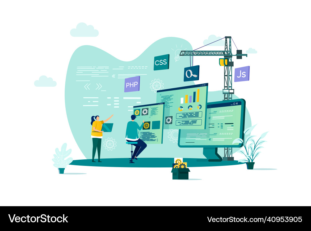 Web Development Team Concept vector image