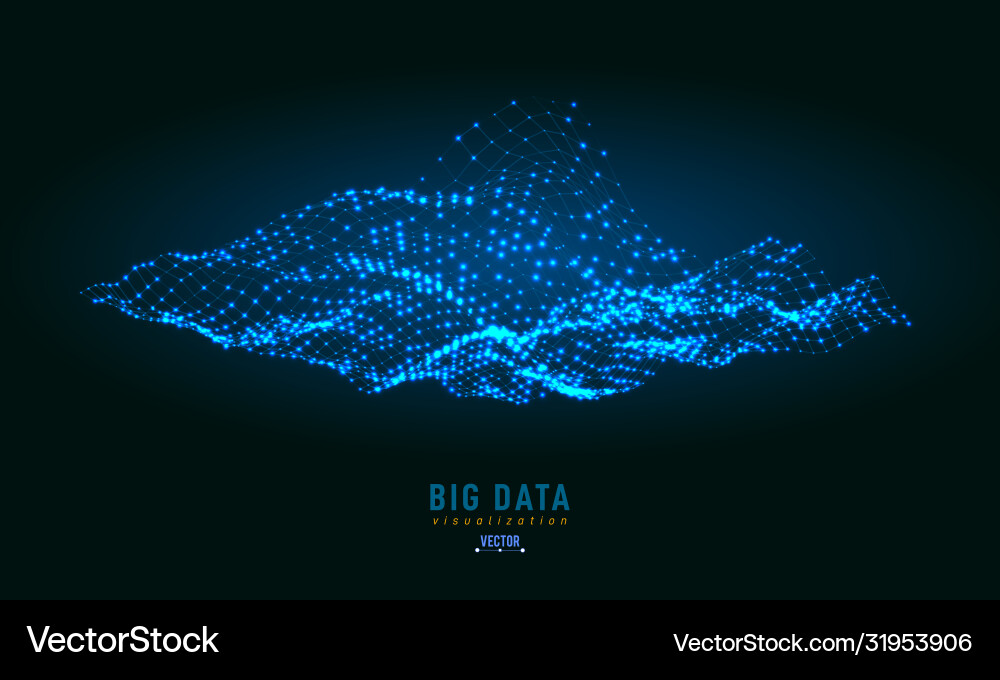 Abstract 3d big data visualization tangled Vector Image