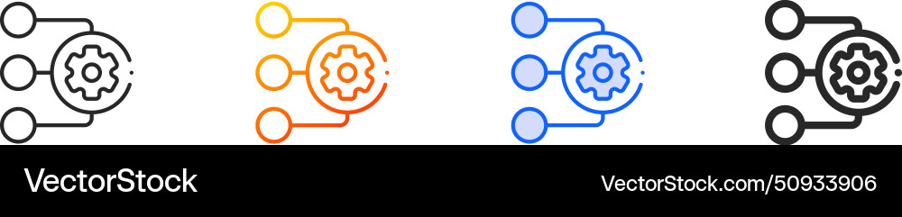 Automation iconthin linear gradient blue stroke Automation iconthin linear gradient blue stroke vector image