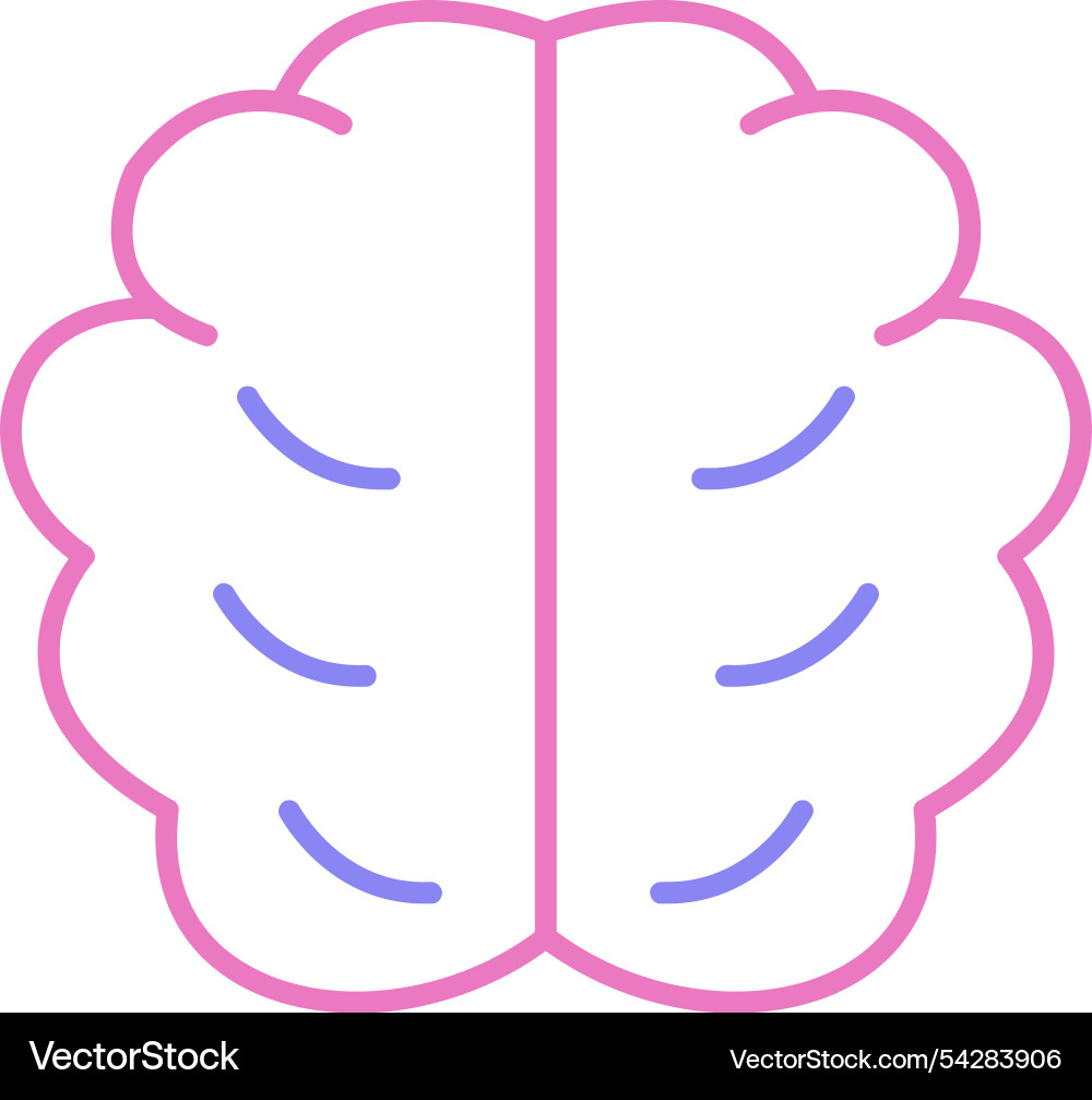 Brain line two colour icon Vector Image