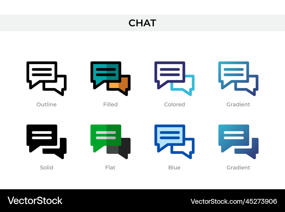 Chat icon in different style icons designed Chat icon in different style icons designed vector image