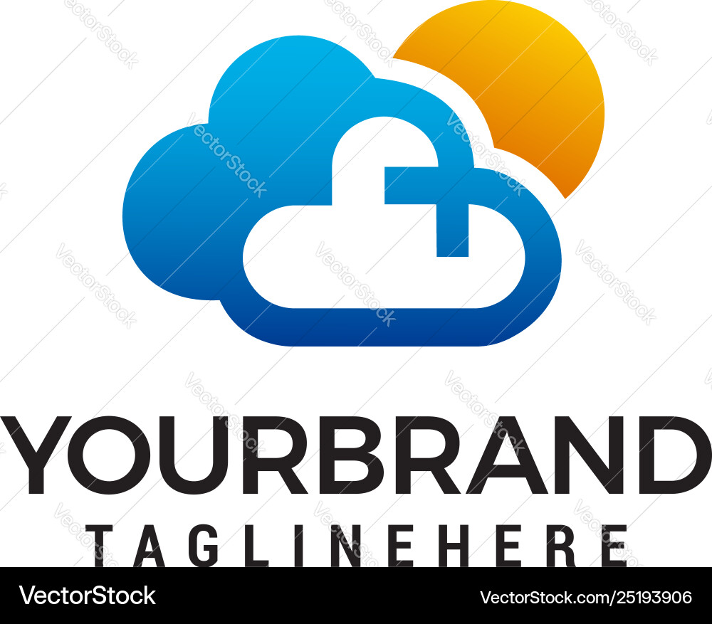 Cloud und Sun Logo Vorlage Vektorbild