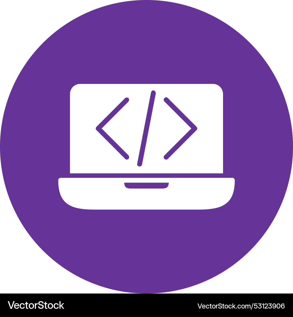 Coding glyph circle icon vector image