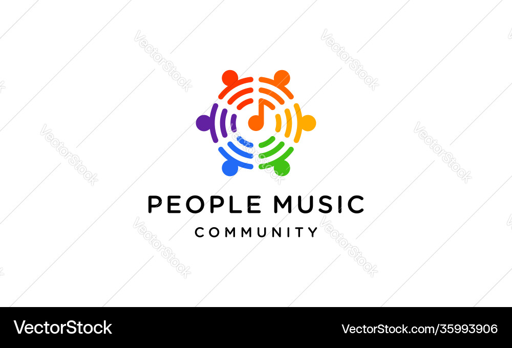 Community Music Logo Template Royalty Free Vector Image
