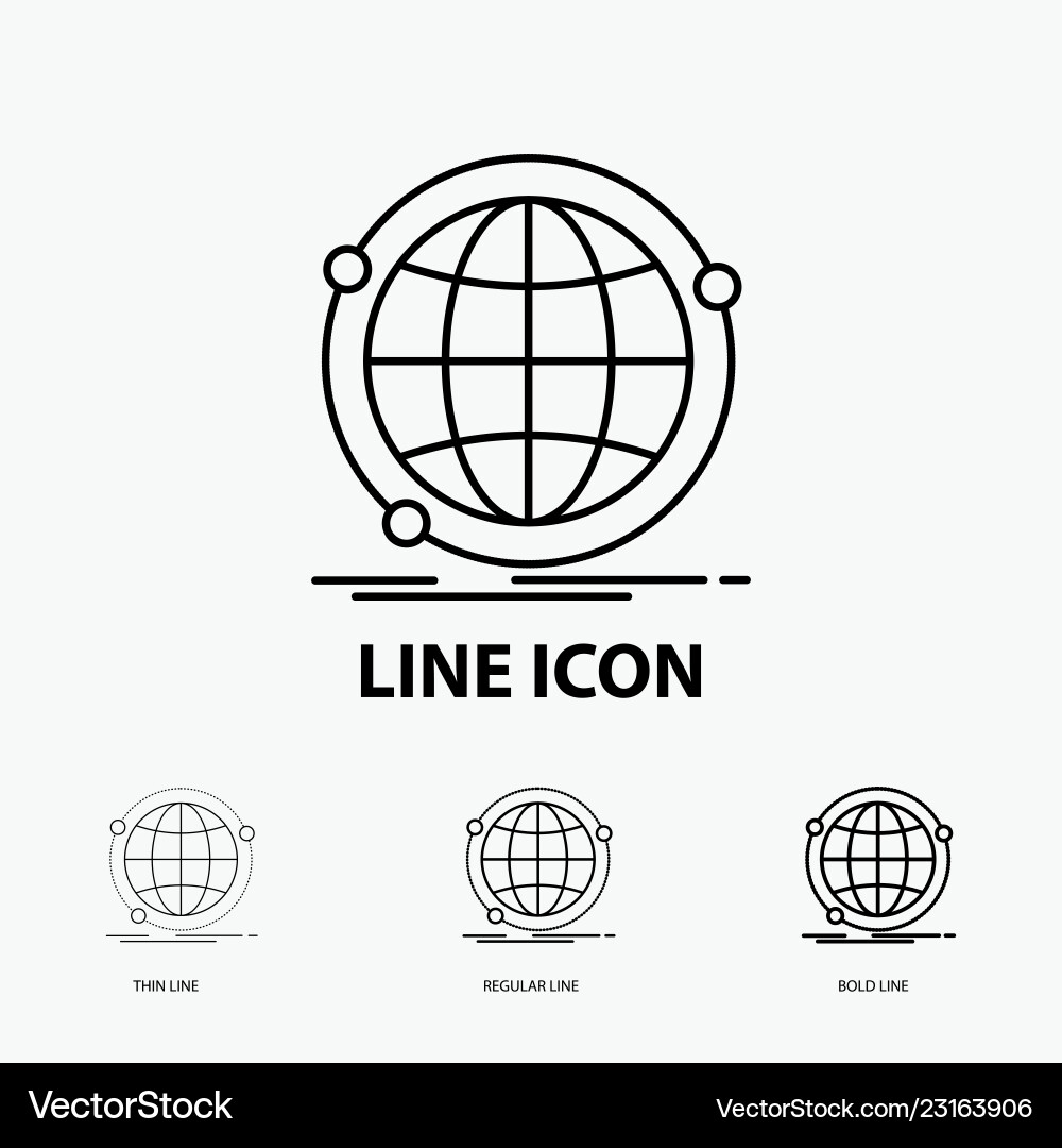 Data global internet network web icon in thin Data global internet network web icon in thin vector image