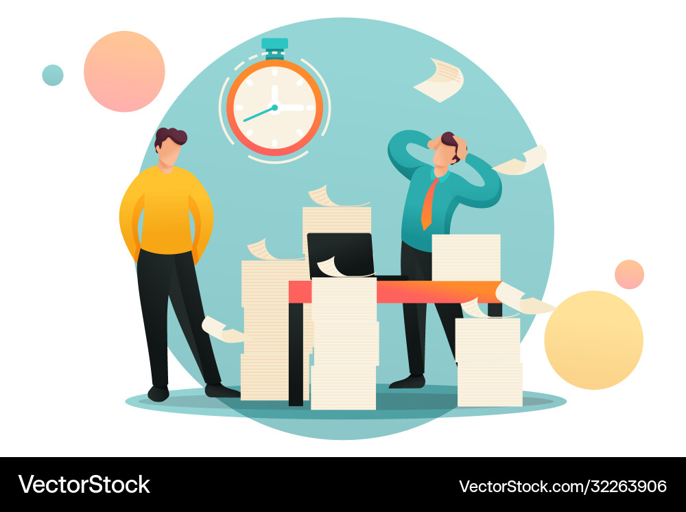 Deadline for submission report flat 2d character vector image