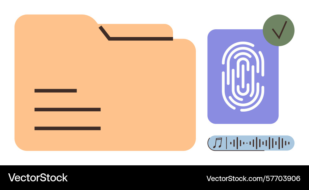 Digital file management with folder verified vector image
